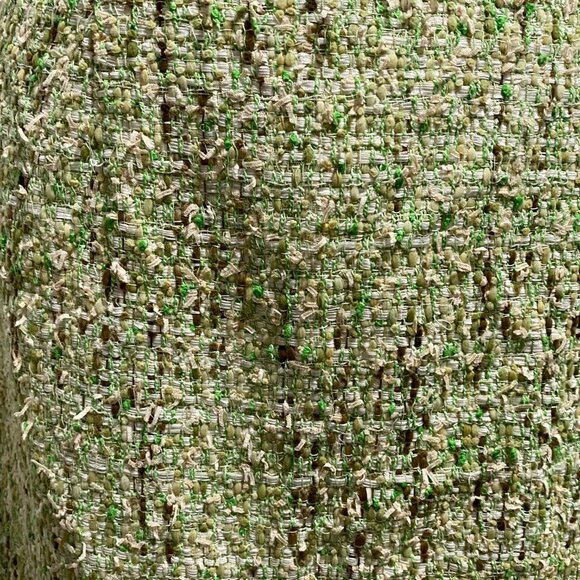 Worth Green Y2K Tweed Preppy Quiet Luxury Boho Green Mini Pencil Lined Skirt 8 - Picture 2 of 10